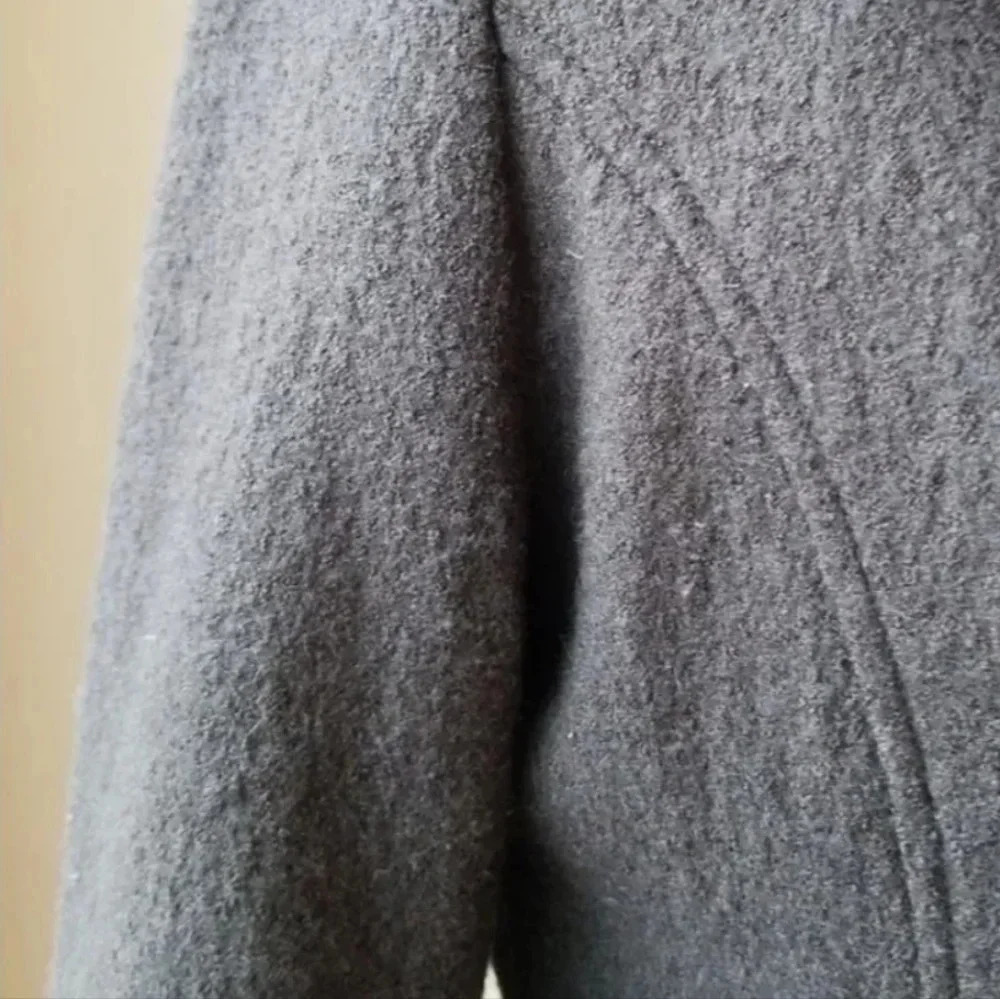 ||CARVE|| wool jacket, coat, belted, gray, vented, fitted, extra small - Picture 5 of 7